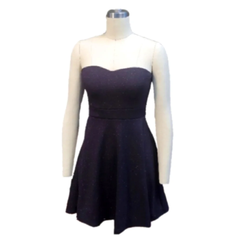 Wet Seal Sparkly Black Strapless Bow Back Dress M - Picture 3 of 3